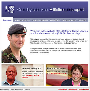 SSAFA Forces Help Home Page Nov 2007 design